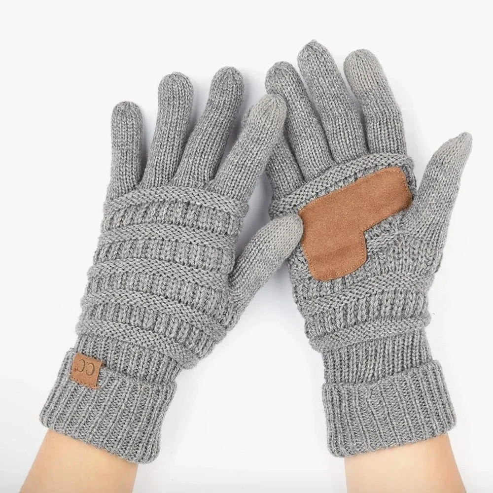 New C.C Light Gray Metallic Thread Smarttips Touchscreen Phone Compatible Gloves